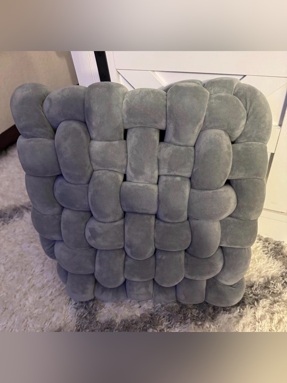 Square Knot Throw Pillow - Gray